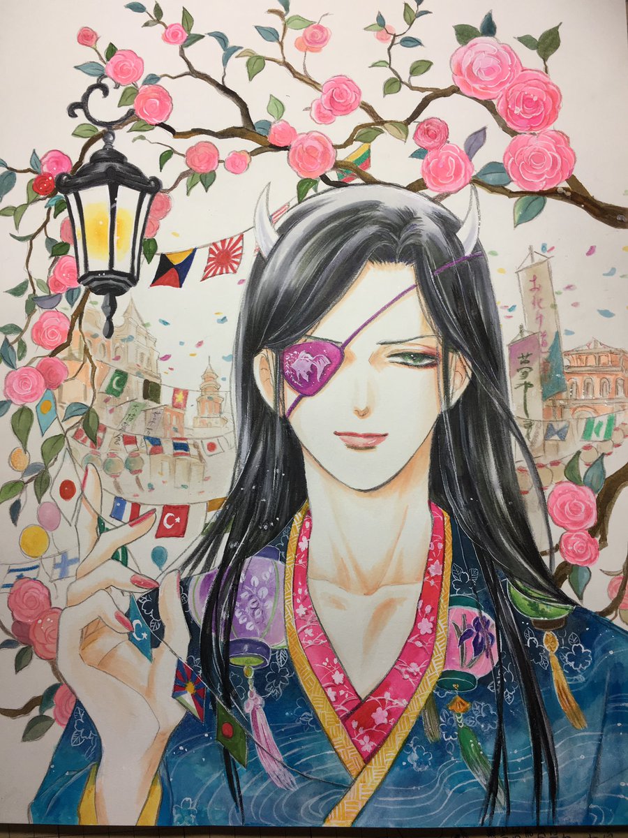 #見た人は7年前後前の絵を晒す
2015年って…夢やしき再開が決まって13年ぶりに兄(あに)さんやお化け達いっぱい描いた年じゃないですか〜😭
当時はあまり知られてなかったウイグル、チベットの国旗もそっと描いて喜んでいただけた思い出💖 