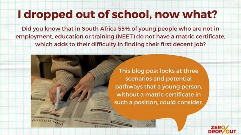 ❓ What can you do if you find yourself without a #matric certificate &amp; struggling to find #employment? 
 
We looked at 3 scenarios and potential pathways that a young person in such a position could consider.
 
🔗Read the blog post here: zerodropout.co.za/i-dropped-out-… 
 
#ZeroDropout