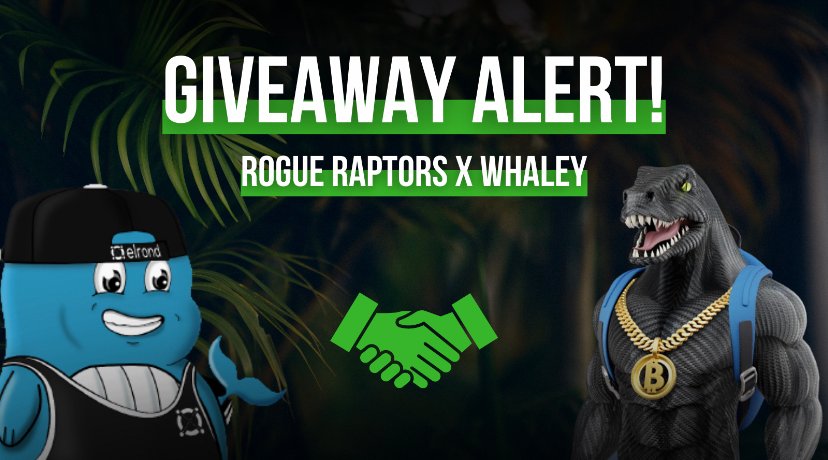 🐳 GIVEAWAY 🦖

We have teamed up with <a href="/WhaleyNFTs/">Whaley ® - 🐳</a> for this one! 
🎉Win X2 Raptors/Whaleys/5K $RAPT 🤯 🤑

discord.gg/tfxBgq3B 🦖
discord.gg/tCEfyh47 🐳

To Enter:
✅Join Discords - receive a bonus 100 $RAPT each!
✅Tag 5 friends &amp; RT &amp; ❤️ 
✅Say 👋🏼 on Discord
Ends 07/13