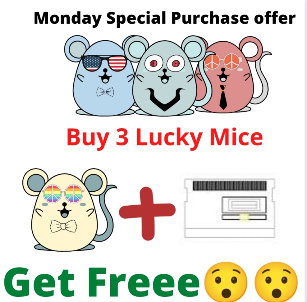 Special Monday Purchase Offer🔥🔥

👀 The Person Who Collects This 03 Lucky Mics Today 💥

💥I will Give The 1× <a href="/jakebalchNFT/">jakebalch.nft 💎💜</a> + 01 Lucky Mice For Free!

🔥Price 0.006 $ETH

opensea.io/collection/luc… 

#NFTs #NFT #NFTsales #NFTCommmunity #NFTSold