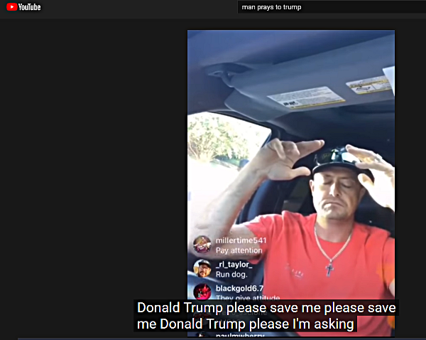 LL69223345's tweet photo. @MARCIAN2003 @TeaPainUSA @rifftricky This man is praying to Donald Trump to get him out of a traffic stop. It's on YouTube. https://t.co/rynfmocin6