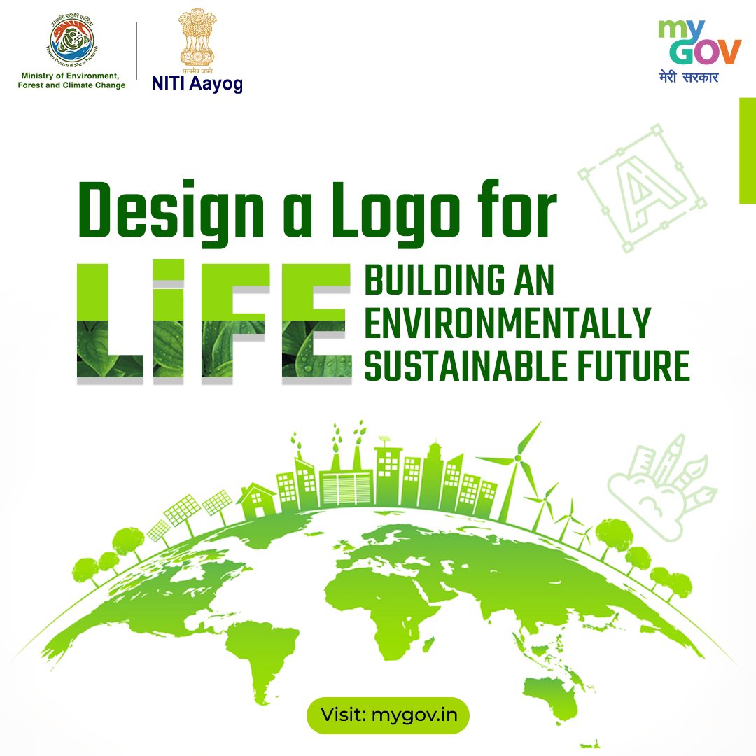 mygovindia's tweet photo. Share an innovative tagline that will encourage people to switch to an environmentally conscious lifestyle and help build a greener planet! 🌏

Visit: https://t.co/NWN9RyQnKO #LiFE #ProPlanetPeople https://t.co/q4WqoTbcS3