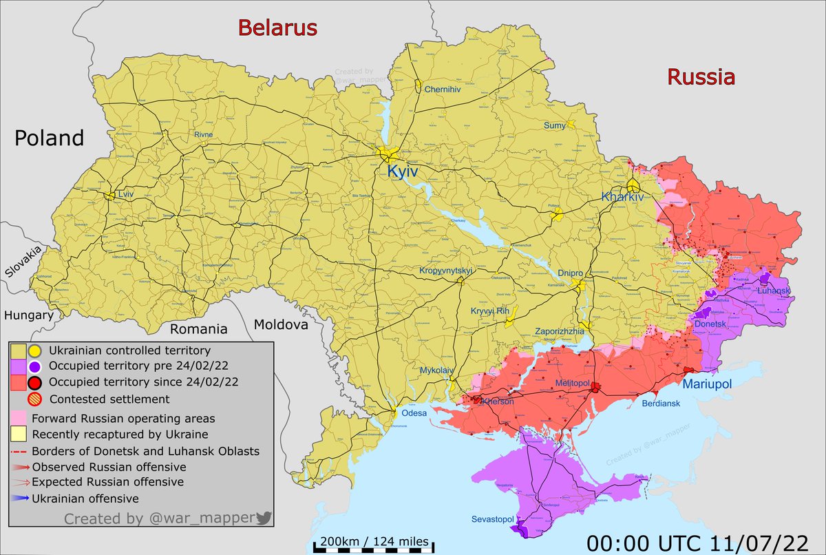 Главные новости за 8 июля. Хроника вторжения в Украину и карта боевых действий