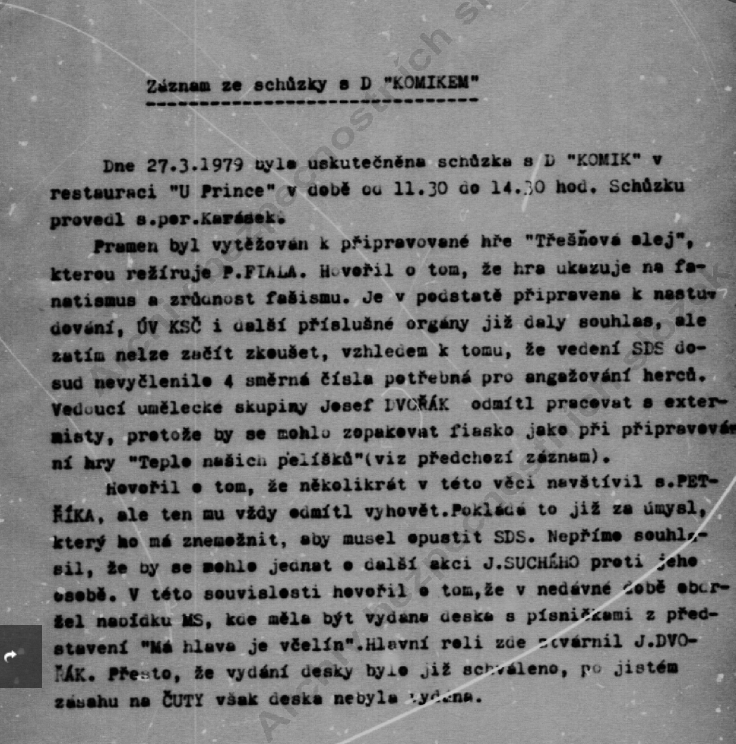 PavelNovotnak's tweet photo. Pepa Dvořák práskající, imrvére nespokojený s poměry v divadle, filmu a televizi. Zásadně nezapomíná na jedovou slinu na téma Jiří Suchý, ostatně StB Dvořáka využívala především coby ucho v SeMaForu. Nesoudím, jen konstatuji nad pročítáním zajímavého svazku  důvěrníka StB. https://t.co/QlZeeJxToh