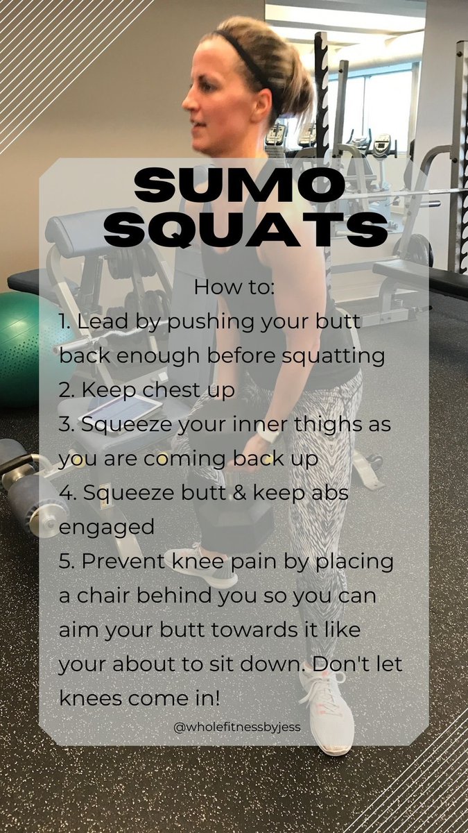 Lets work those inner thighs WITHOUT knee pain!  Beginners use a bench or chair, advanced, use a heavy weight and add in some pulses and half reps 😄 #sumosquat #fitness #gym #legday #strength #squatlife #squatday #workout #squatgoals #weightlifting #squatsfordays #cle