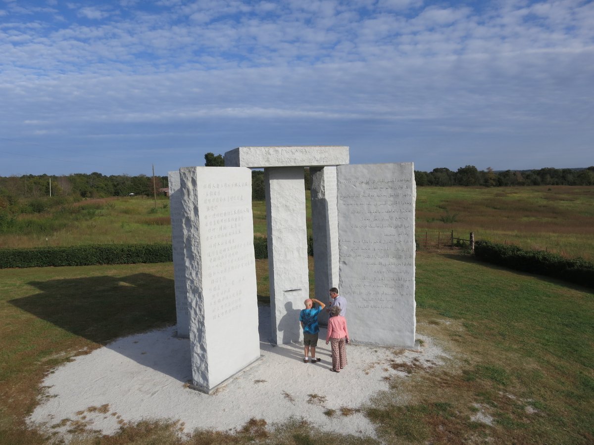 The Georgia guidestones text was pretty poor literature and philosophy IMO, but blowing up things you don't understand or agree with is just hooliganism/book burning. (Photo from 2014.)