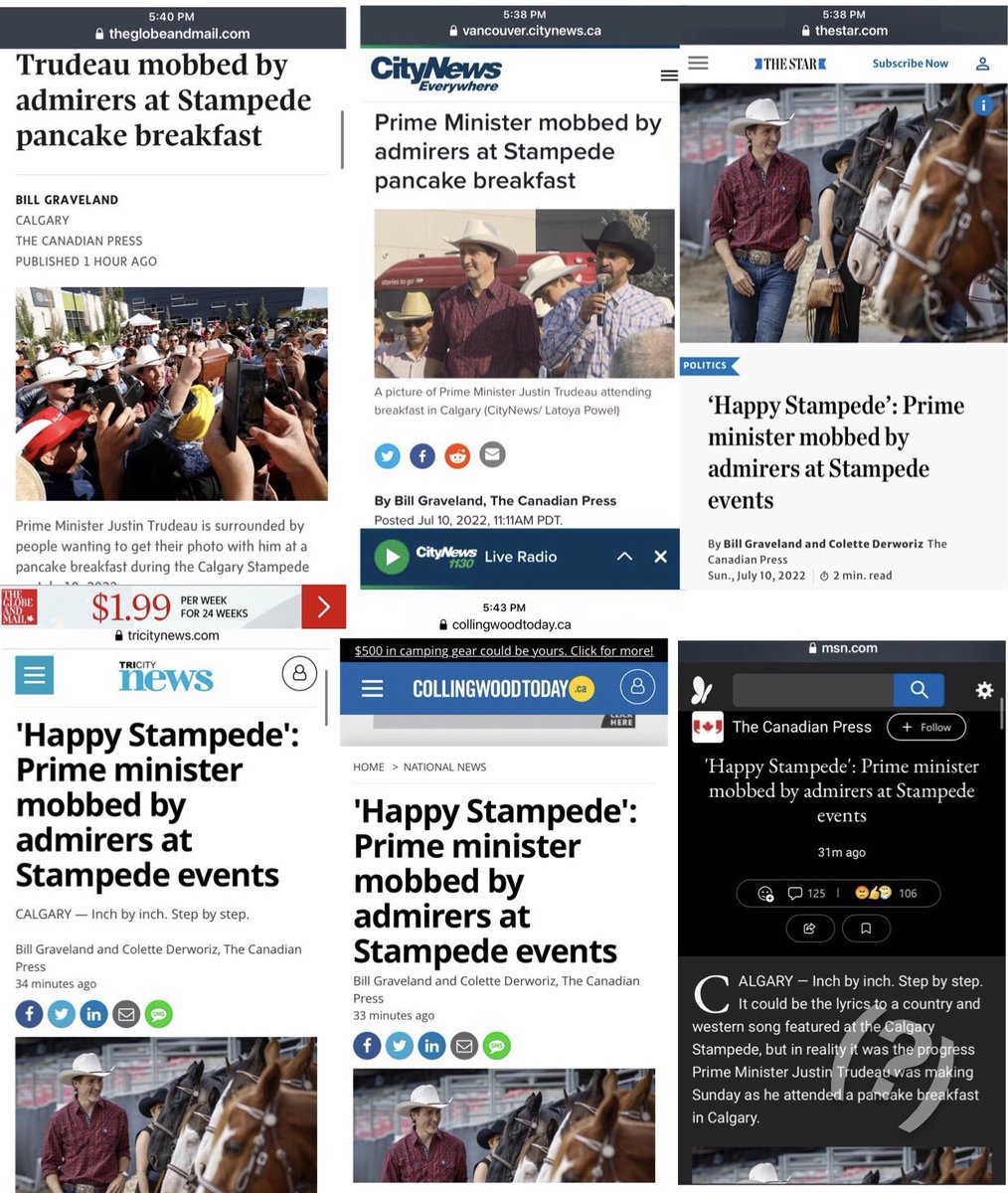 canmericanized's tweet photo. Is there ANY video footage of the Calgary Stampede today with Trudeau? 

Anything anywhere to validate or dispute the glowing headlines by Canadian Press’ @BillGraveland? ANYBODY? #LegacyMediaFail https://t.co/jX2be6Vuke