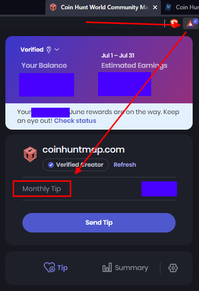 gogurtxl's tweet photo. Reminder that Brave Browser lets you earn money as you browse, and it's super easy to set up recurring donations for your favorite creators (consider @coinhuntmap and @chw_wiki to start) https://t.co/frSdbKddkb