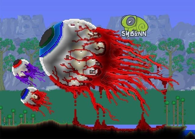 Terraria BR - Chefe 1: Olho de Cthulhu 