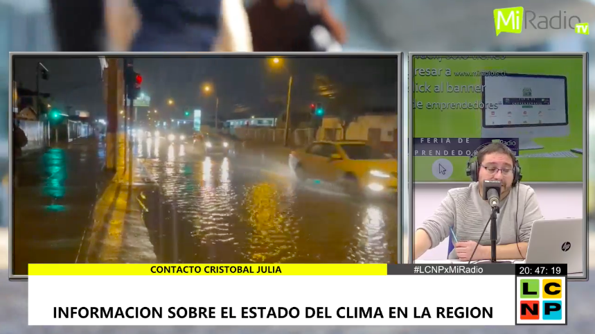 🎙️Meteorólogo Cristóbal Juliá sobre sistema frontal de este domingo en la región de Coquimbo:"ya estamos en el tramo mas intenso, comienza cerca de las 19:00hrs  y al menos hasta las 1 de la mañana vamos a tener esta lluvia intensa en la conurbación"