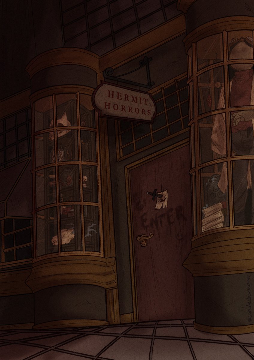 here’s my full piece for the <a href="/HermitHorrors/">Hermit Horrors</a> zine!! it was super fun to do and i had a blast!! id recommend checking it out, so many talented people worked on it!! 

#Hermitcraftfanart #HorrorArt
