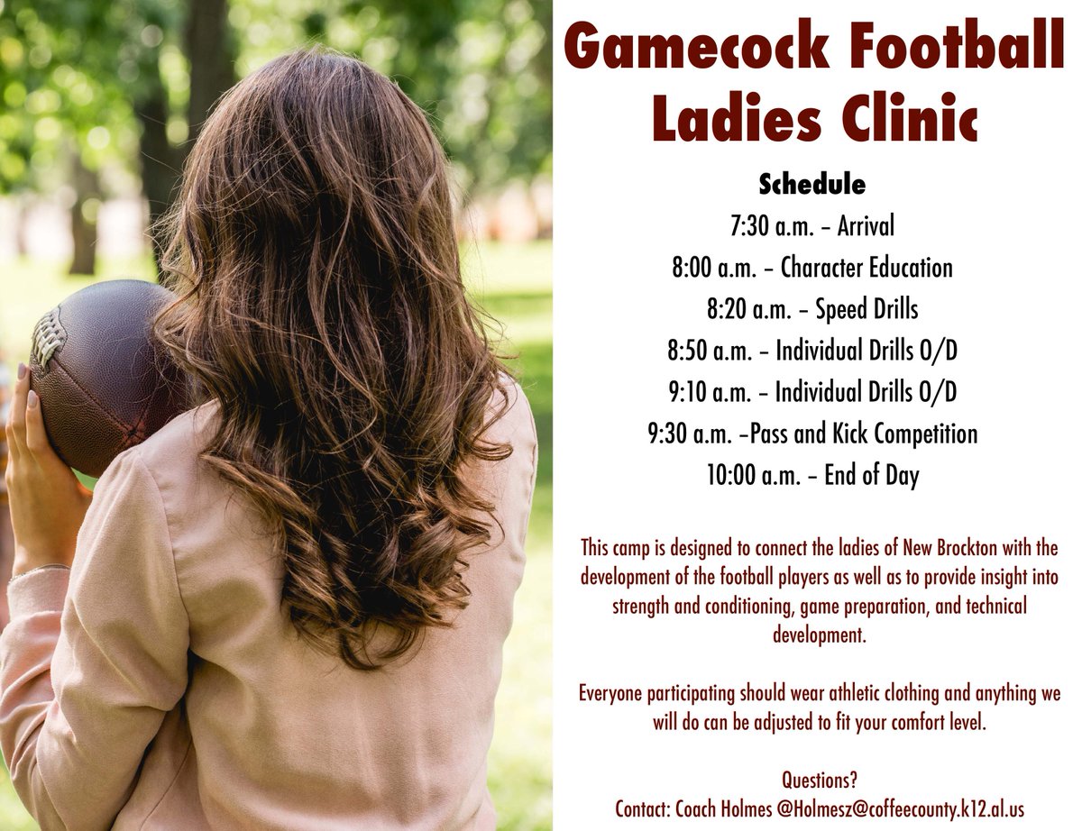 NBHSFB's tweet image. DON'T FORGET! ⏰
Be sure to come Friday morning and learn more about what your favorite Gamecock goes through in a typical day at NBHS football!
#ALLIN4NB #nbdifference