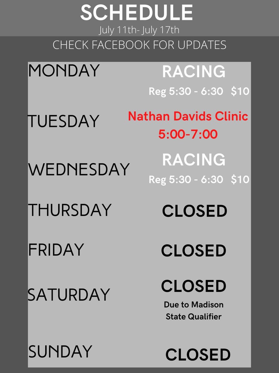 *This weeks events are down ⬇️!!*