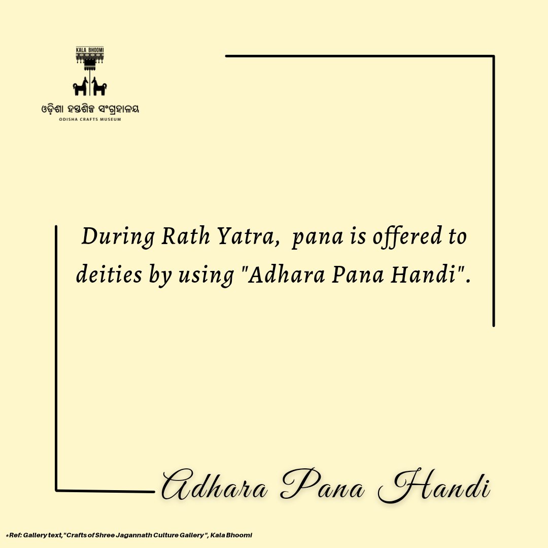 kalabhoomibbsr's tweet photo. During Rath Yatra, pana is offered to deities by using "Adhara Pana Handi".
#museum #museumvisit #museumwalk #odishacraftsmuseum #Handlooms #Handicrafts #odishatourism
@Sidac_Odisha @HTH_Odisha @odisha_tourism @BBSRBuzz https://t.co/1mi0zQdhOR