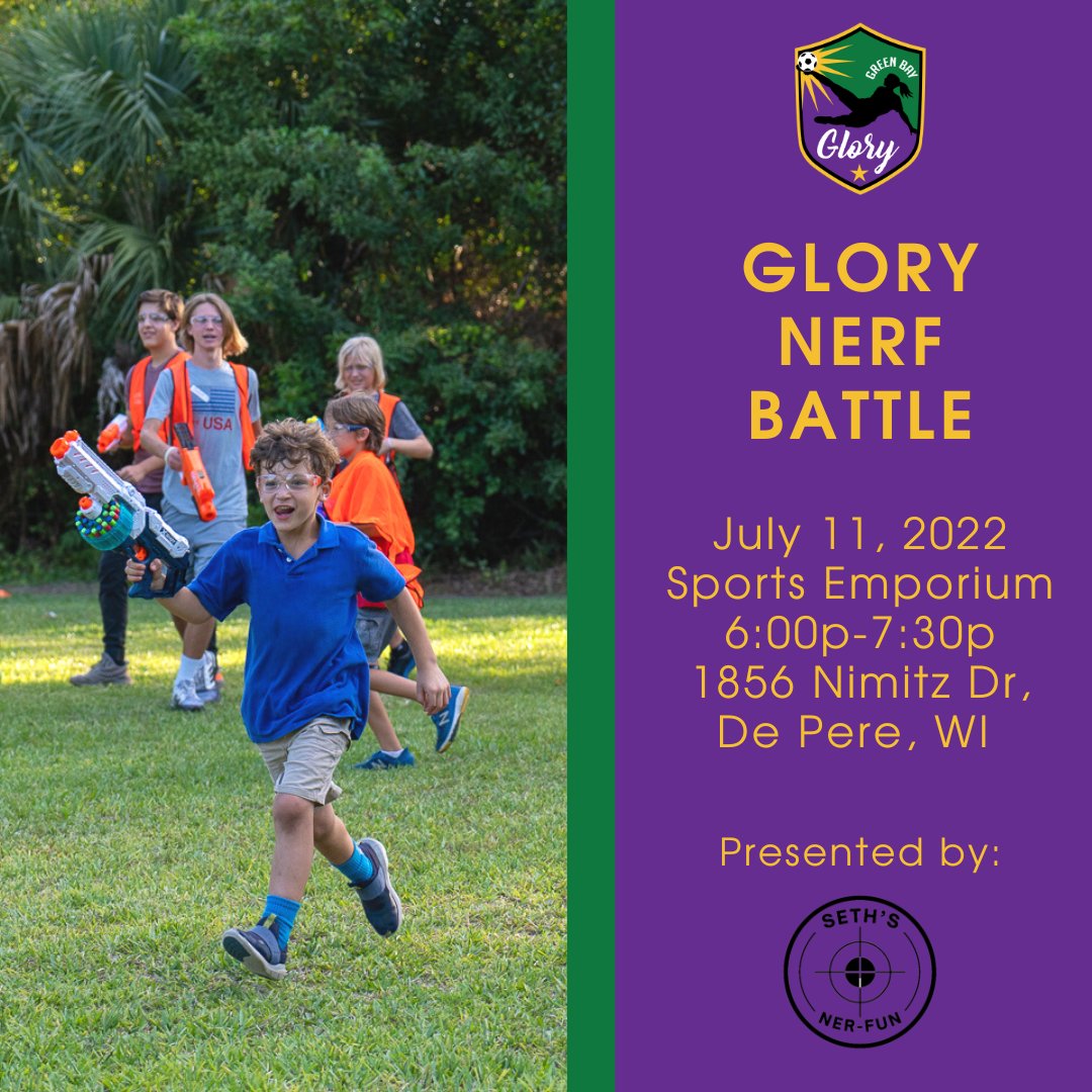 Join us tomorrow night at Sports Emporium for a Glorious nerf event with some of the Glory players, staff, and YOU! 

A special thanks to Seth's Ner-Fun for sponsoring and organizing this event! 

Bring a friend and come have some Foam Flingin' Fun!