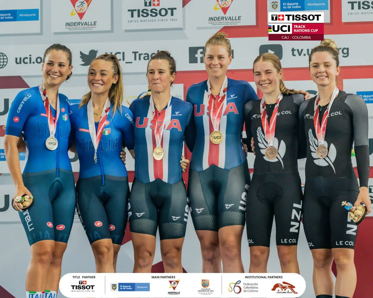 TrackCupCali's tweet photo. Women's Madison 

1. USA.
2  Italia
3. New Zealand

#TissotNationsCup https://t.co/Shj4ZRnwVe