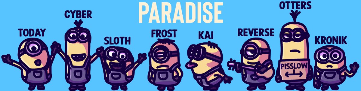 TeamofParadise's tweet photo. In honor of our old name @xpress_ow, our player @GoobGosu has made a great rendition of the Paradise Minions https://t.co/RSuQlvoOQk