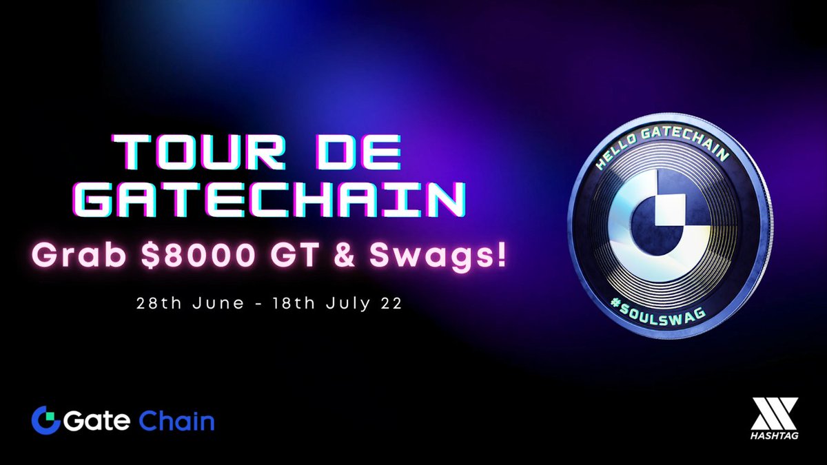 💎Tour De #GateChain PHASE 2 goes live today!🤩

The quickest to stake will win an exclusive $GateChain #SoulSwag #SBT &amp; share $8000 in $GT #rewards 🔥

🔻Claim Hello GateChain #SoulSwag 🔻
 👉Tinyurl.com/claimhellogt🏃

📢Details: Tinyurl.com/tourdegt

#cryptotwitter #crypto