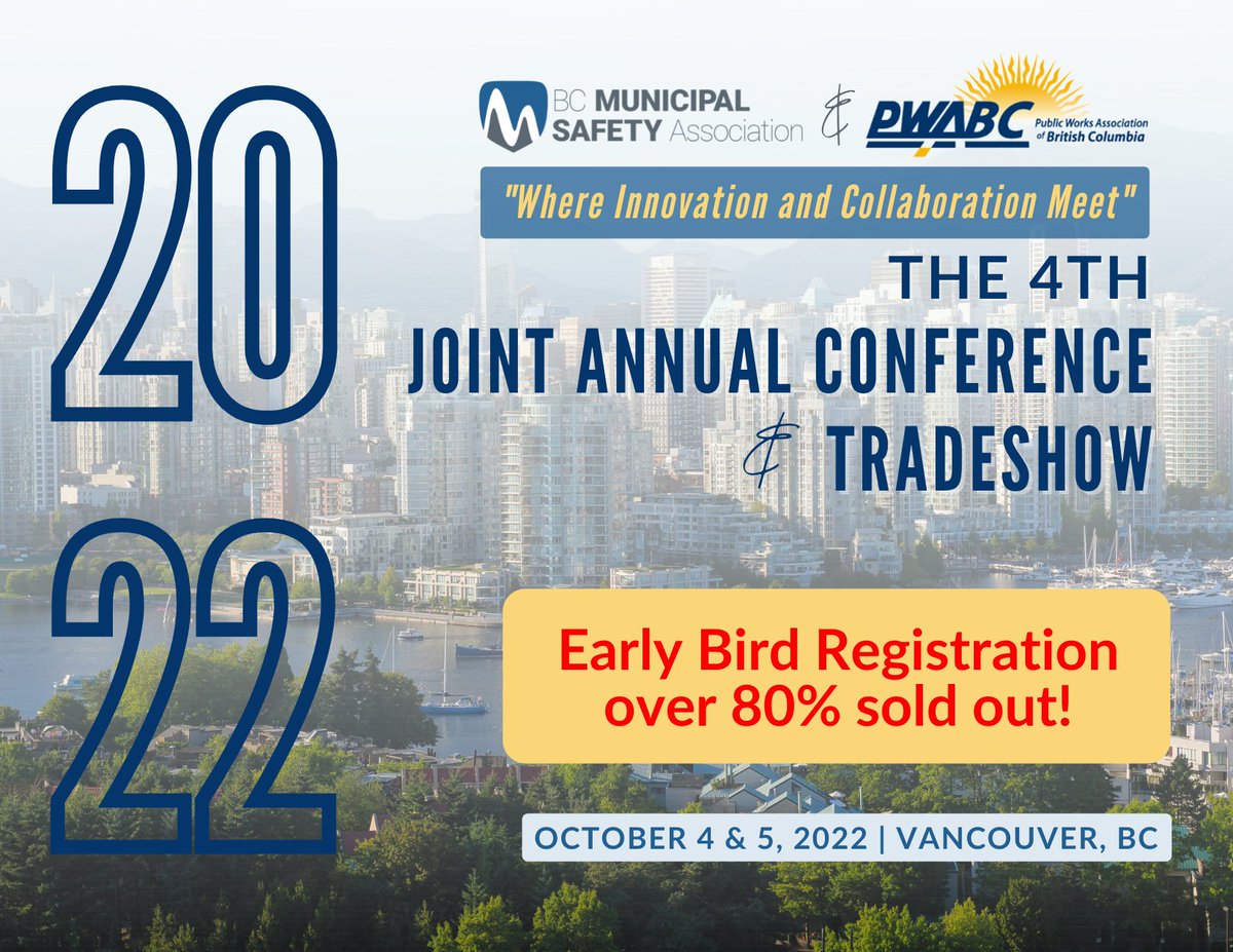 BC Public Works (@pwabcupdates) on Twitter photo Early Bird Registration for #JAC2022 is nearly sold out! Don't miss out on your chance to attend this one of a kind event.
bcmsa.ca/what-we-do/con…
#BCMSA #PWABC
<a href="/PWABCupdates/">BC Public Works</a> Early Bird Registration for #JAC2022 is nearly sold out! Don't miss out on your chance to attend this one of a kind event.
bcmsa.ca/what-we-do/con…
#BCMSA #PWABC
<a href="/PWABCupdates/">BC Public Works</a>
