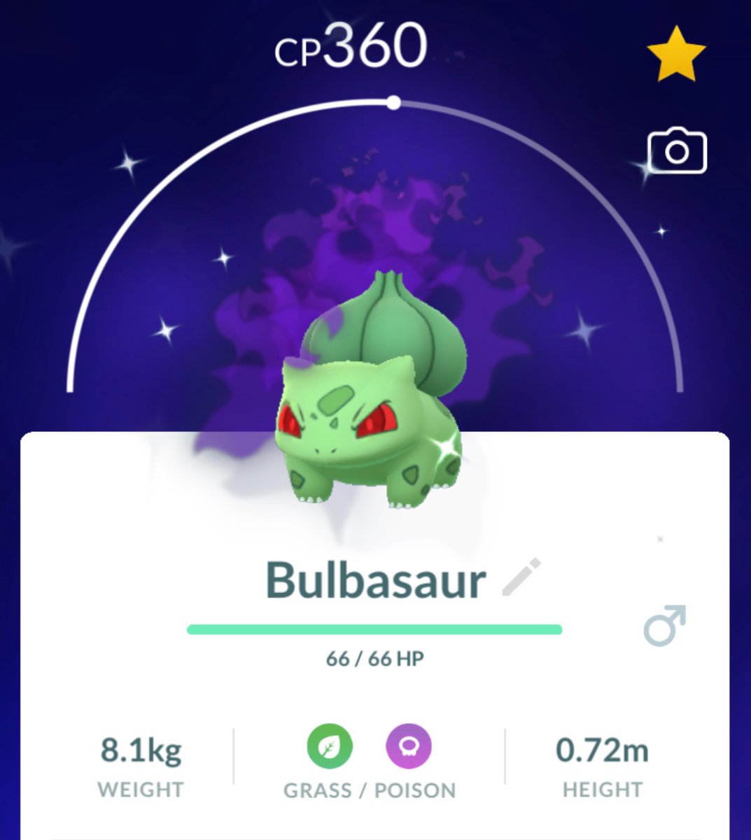 Shiny Shadow Bulbasaur Pokemon Trade Go