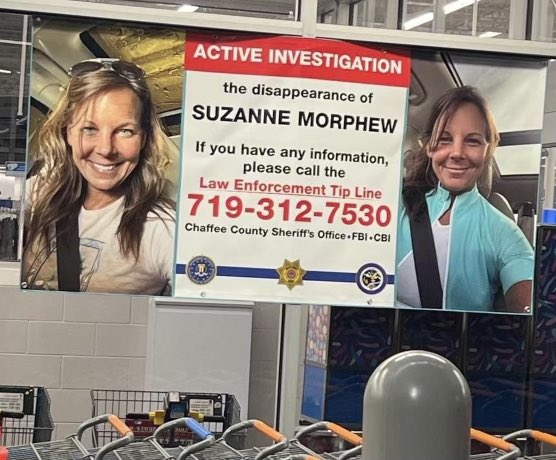 Today marks 2 years &amp; 2 months since #SuzanneMorphew disappeared. This new banner is outside the Walmart in Salida. Her body has still not been recovered. #FindSuzanne