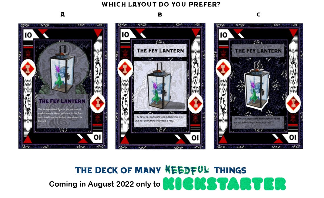 Still, time to let us know which you prefer.  #deckofmanyneedfulthings #drzeropresents