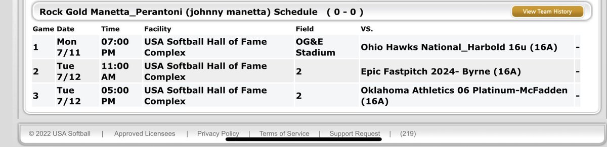 RockSBPerantoni's tweet photo. @USASoftball 2022 JO Cup! Here is our schedule for our first 4 games! ⬇️come watch these young ladies play against some of the top competition in the country this week! #Rockfam #getnlooks https://t.co/1ytG2EWS4K