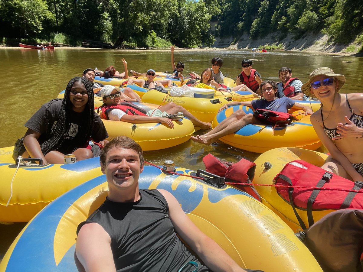 Group tubing trip down Sugar Creek River!