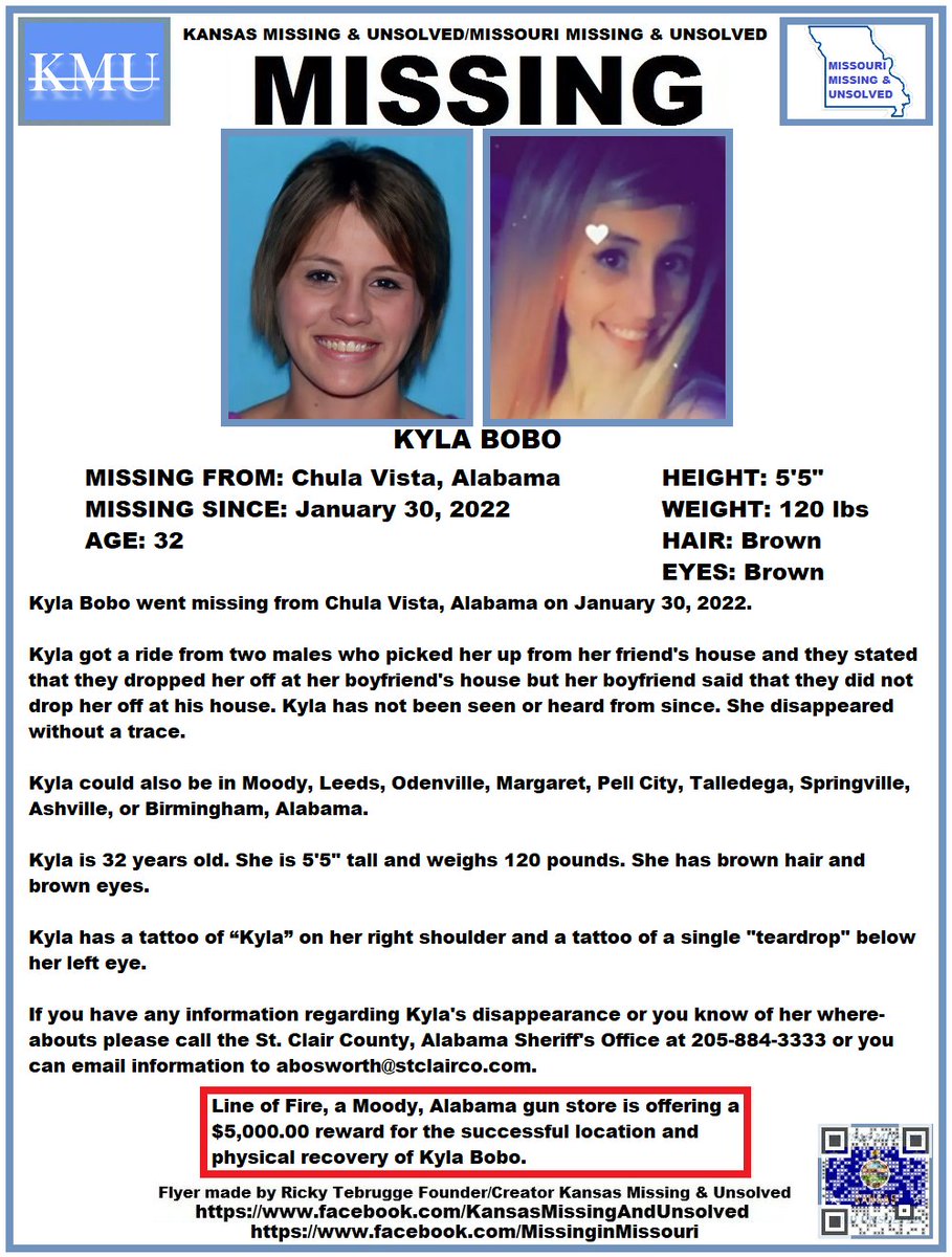 KansasMissing's tweet photo. #MissingPerson #Missing PLEASE RT/PRINT/POST!!! KYLA BOBO (CHULA VISTA, ALABAMA)!!! @AnnetteLawless #AlabamaMissing #MissinginAlabama https://t.co/VZF7a0raBD