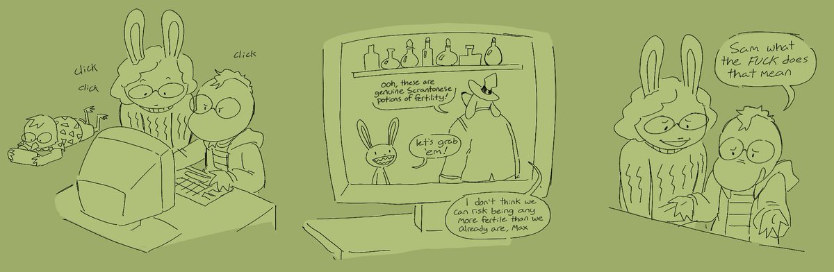 little comic about playing sam &amp; max hit the road with my friends 
