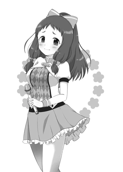お昼のさっくりお絵描き動画です今日はくるみちゃんのタイムラプス【おえかき】デレマス/大沼くるみちゃん描いてみた モノクロイラストメイキング #shorts  より 
