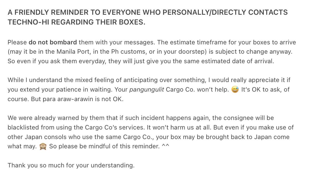 jpproxyaddrent's tweet photo. This is what may happen if you obsessively ask our cargo co for updates… everyday!🙈 https://t.co/WtFSOCAVNR