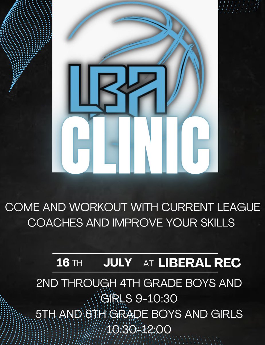 LBAElite21's tweet photo. We’re going to have our first clinic of the year this weekend! If your child is just getting interested in the game or has been playing for a while, this will be a great event to bring your child to. We’ll have two separate time slots, see below. #BeElite #LiberalHoops https://t.co/Pk5cVOrk7f