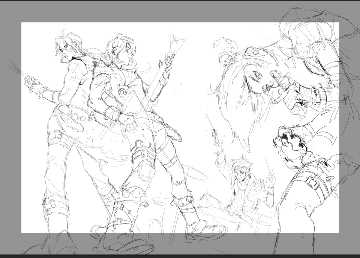 wip for #dgm zine. Kanda with lip pierce 