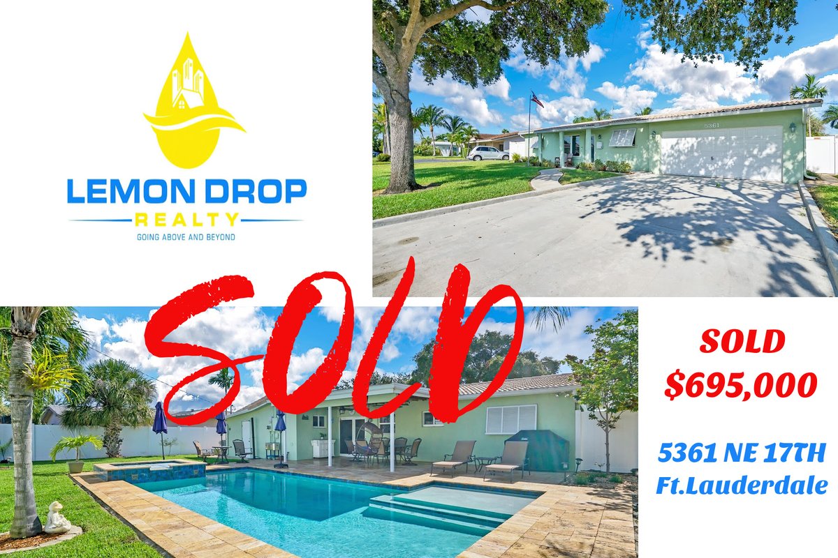 LemonDropRealty's tweet image. SOLD $695,000
5361 NE 17 Ter Terrace Ft Lauderdale
3 Bed, 2 Bath, 2 Car garage with a pool with spa
Minutes from the beach
#homebuyers #homesellers #zillow
If you're thinking about making a move
Telephone #Realtor Matthew Lemon
#561.818.8314
#LemonDropRealty