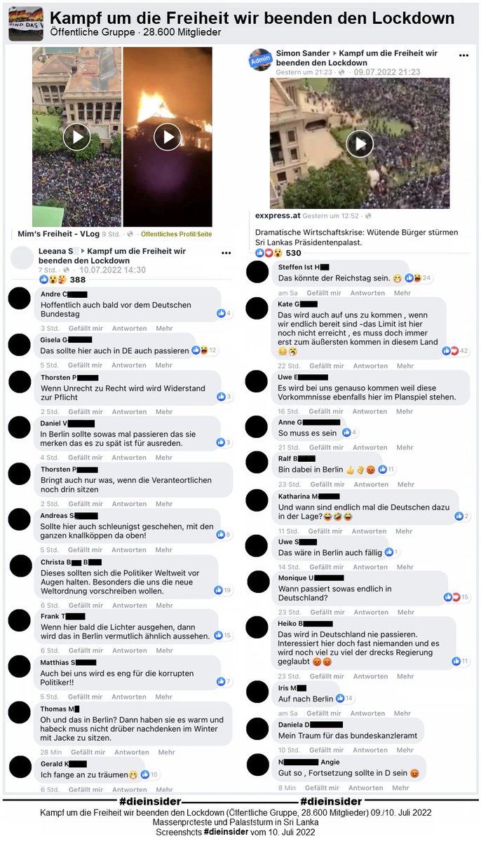In Sri Lanka kam es zu Massenprotesten und einem Palaststurm.

Mitglieder der öffentlichen Gruppe "Kampf um die Freiheit wir beenden den Lockdown" wünschen sich das für Berlin!

#SriLanka #Rajapaksa #Proteste
#Deutschland #Berlin
#DieInsider