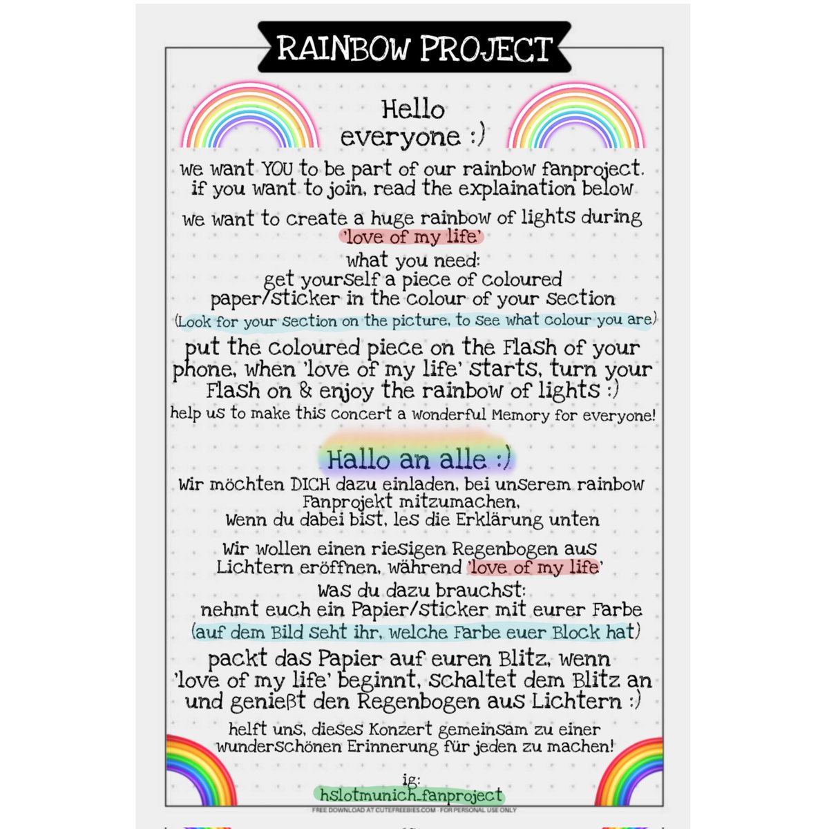 Janina_xndr's tweet image. Quick reminder for the rainbow project for harrys Show tonight in munich :)

#hslotmunich #LoveOnTourMunich #rainbowproject #fanproject #HarryStyles