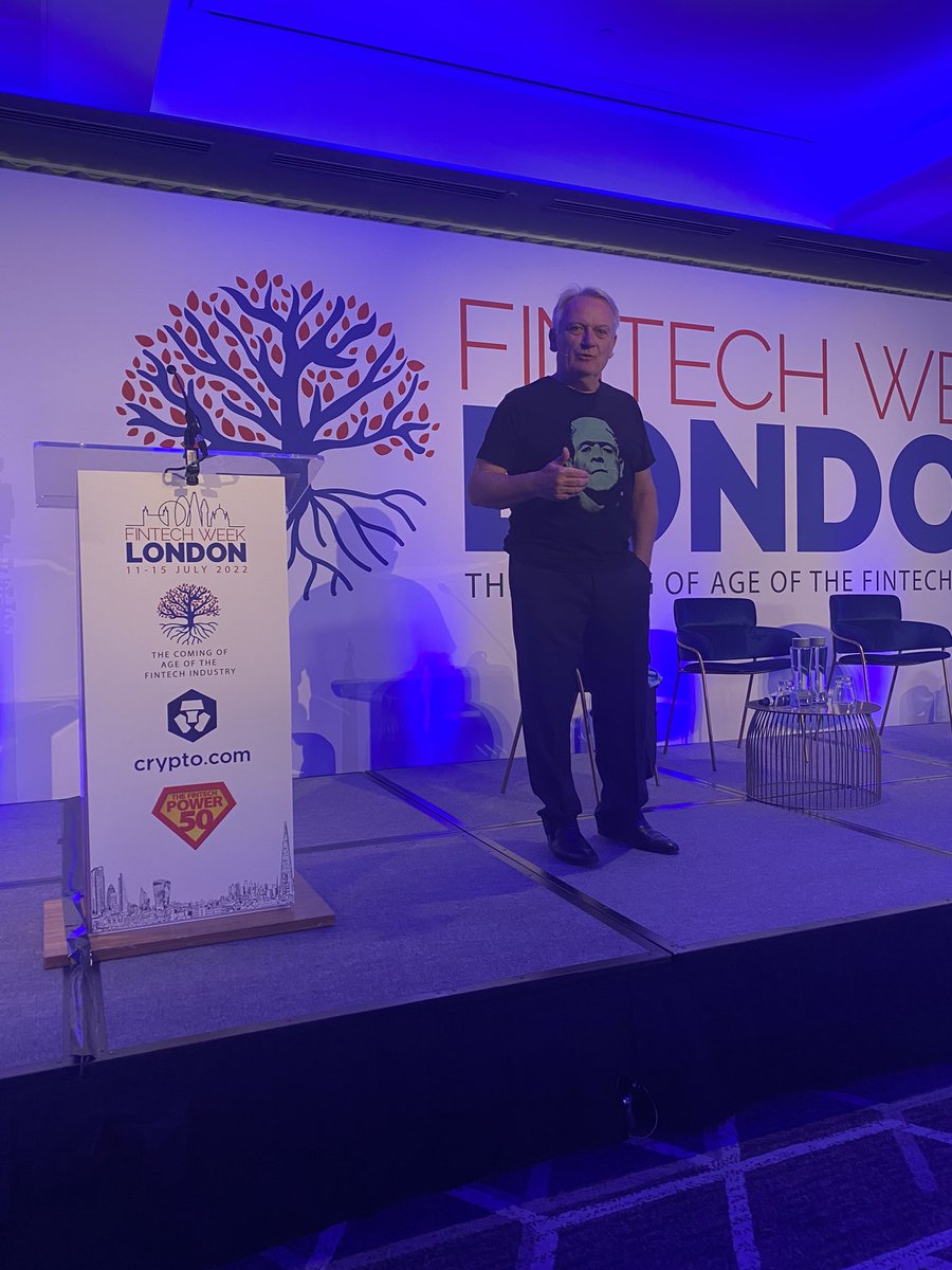RikCoeckelbergs's tweet photo. Meet Chris #bankenstein Skinner, explaining the reinvention of #banking and #fintech in his own fashionable way @Chris_Skinner https://t.co/XzXxJcg9Gu
