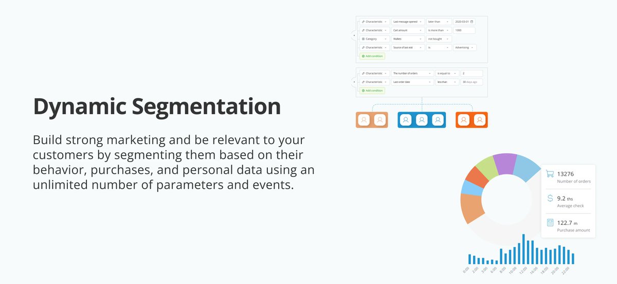 Convead's tweet photo. Build strong marketing and be relevant to your customers by segmenting them based on their behavior, purchases, and personal data using an unlimited number of parameters and events.
https://t.co/Bms9qEDoH0 https://t.co/4yoT5axzVw