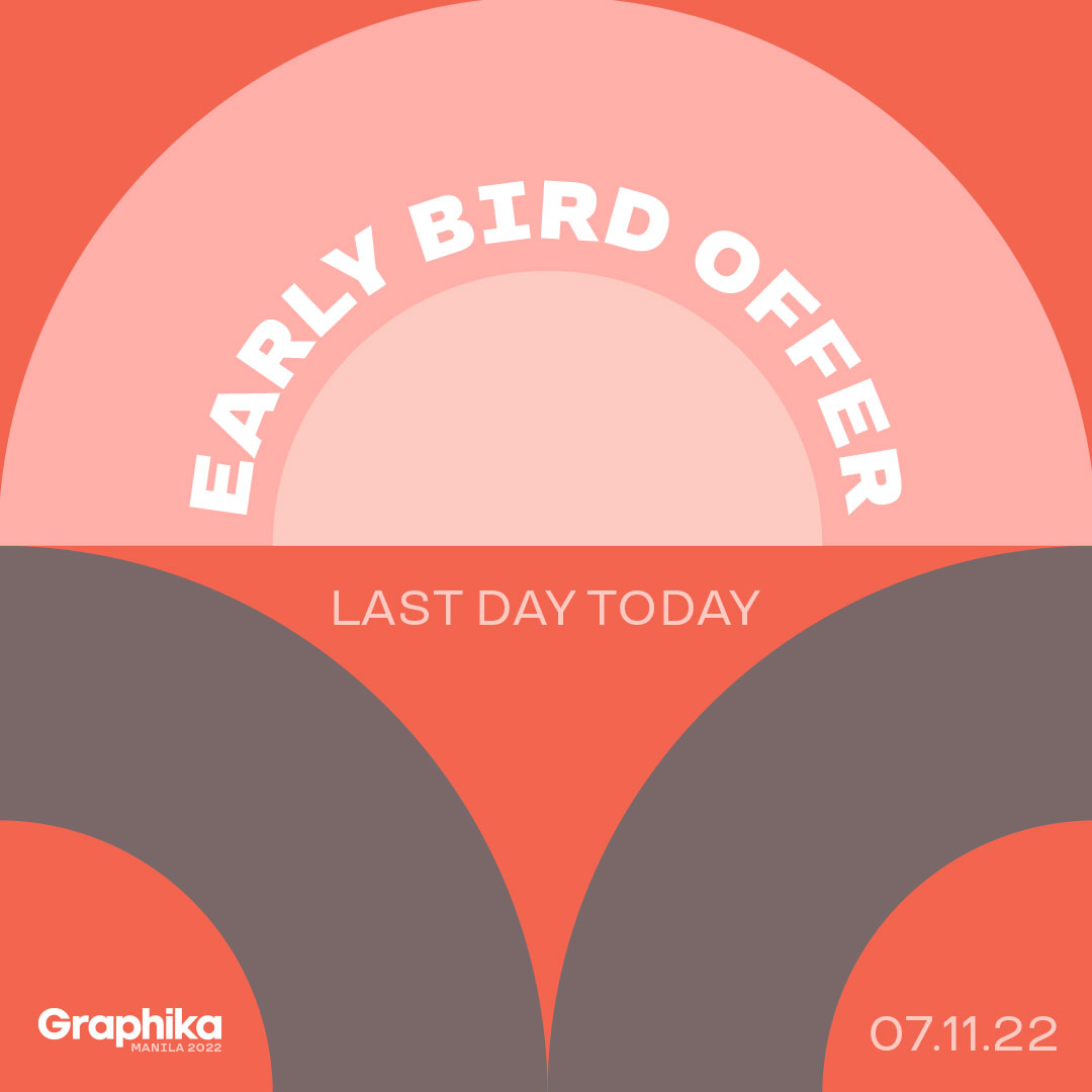 Just a day left to save! Our early bird offer ends today. Get your tickets here: graphika.store