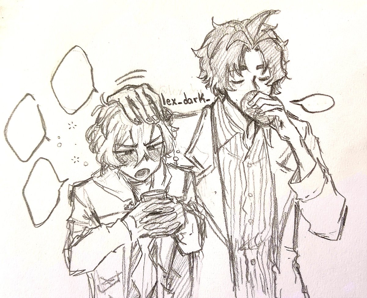 lex_dark_'s tweet photo. Chuuya likes to complain about Dazai with Oda 🍷🍛 #中織 https://t.co/iGtGHsOAgt