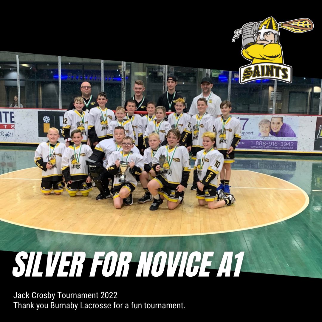 Congratulations to our Novice A1 team that won silver in the Jack Crosby Tournament this weekend. They were also awarded the most sportsmanlike team of the tournament. Go Saints Go!

🥍🥈💛🖤
#pocosaints #saintslax #bclacrosse #boxlacrosse