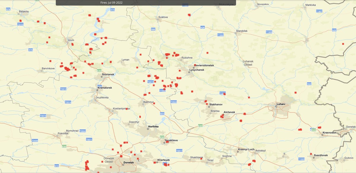 ictopyk's tweet photo. Цікаво, що сталося? 
Де полум'я від вибухів ординської артилерії?
7 липня
8 липня
9 липня
10 липня
Бачите різницю? https://t.co/i7RtSZyjIi