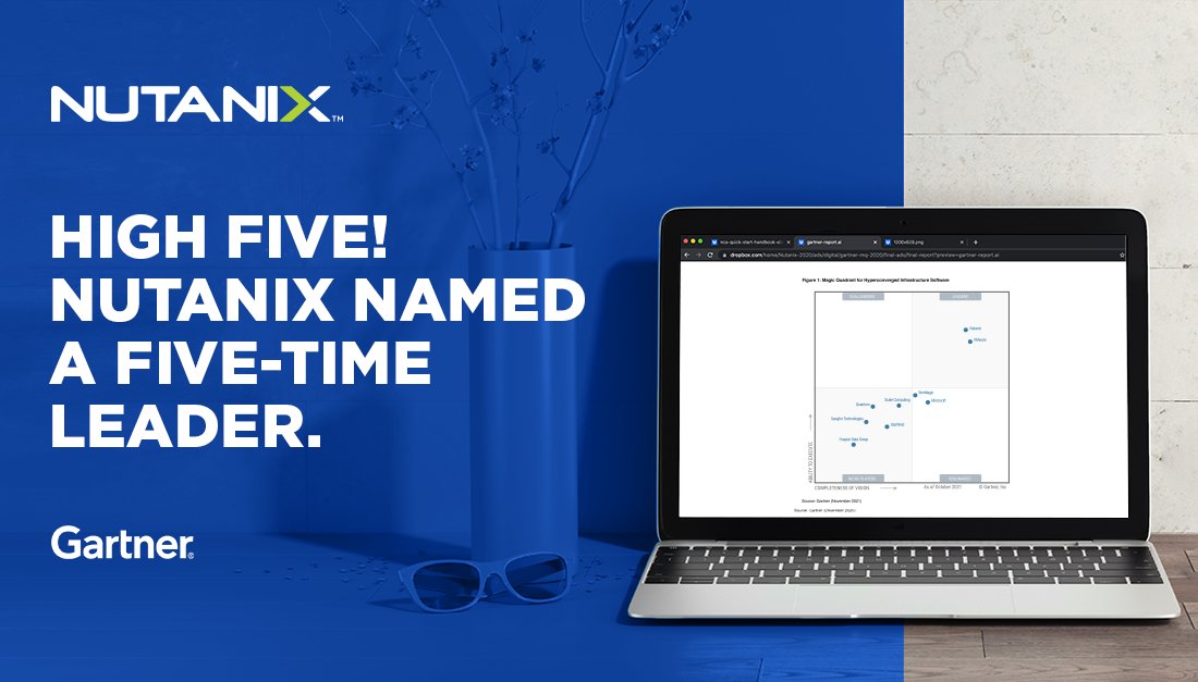 #Nutanix has been named a Leader in the 2021 <a href="/Gartner_inc/">Gartner</a> Magic Quadrant™ for Hyperconverged Infrastructure Software for the FIFTH time! Download your complimentary copy of the report here: infl.tv/k44D