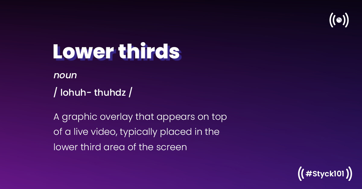 styckofficial's tweet photo. #Lowerthirds, as the name suggests, are graphic overlays that are placed on the lower third part of a #livestream. 

Use your own custom brand kits, layouts and logos as you #simulcast with #Styck.

Learn more: https://t.co/4i3BvT73B8 

#MultiStreaming #Graphics #Overlays https://t.co/K6sX8gDQST