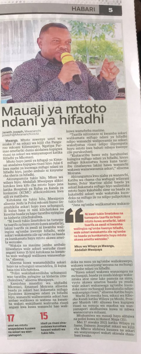 MariaSTsehai's tweet photo. A Maasai child (15 yrs) was shot dead by rangers after his cattle strayed into Mkomazi Game Reserve in Kilimanjaro #Tanzania
This is militarized conservation that @TunduALissu @StephenCorrySvl et al are talking about! Unacceptable! Wildlife conservation at the cost of human life? https://t.co/5FAkc4aURP