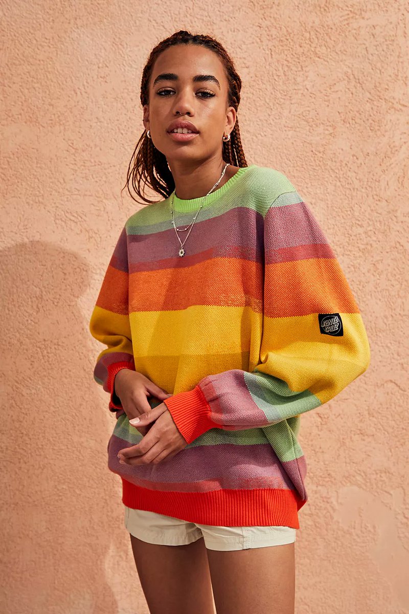 Shelby's Rainbow Sweater
Brand: Santa Cruz (sold by UO)
Link: urbanoutfitters.com/en-gb/shop/san…

#shubble #shubblesweaters