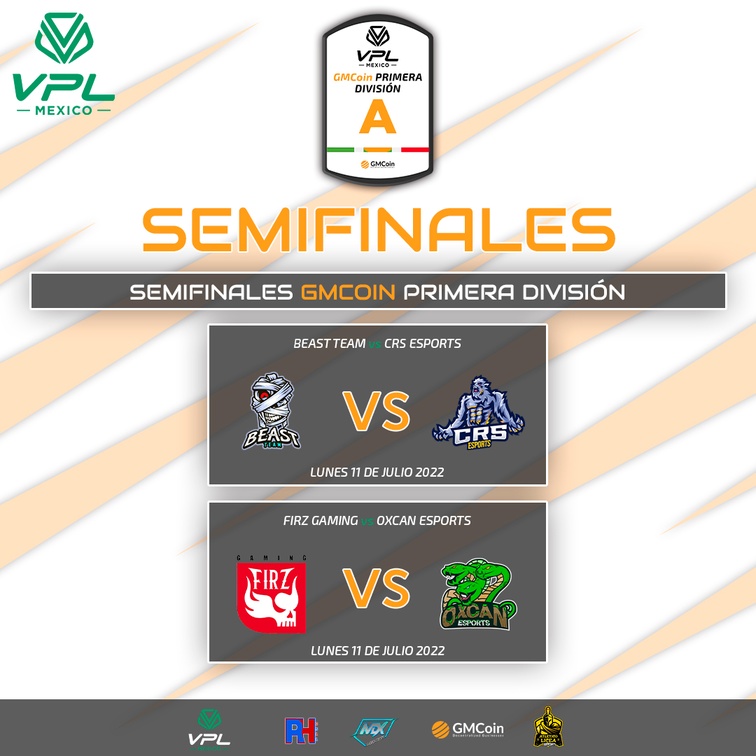 ¡Semifinales🔥🔝!
Definidos los encuentros de las semifinales, donde se enfrentarán los  equipos clasificados despues de jugar los Cuartos de Final del torneo <a href="/coin_gm/">GMCoin</a> Primera División

#esports | #campeonatovirtual | #xbox | #FIFA22 |  #ClubesPro | #GMC | #gmcoin
<a href="/VPLglobal/">Virtualproleague</a>