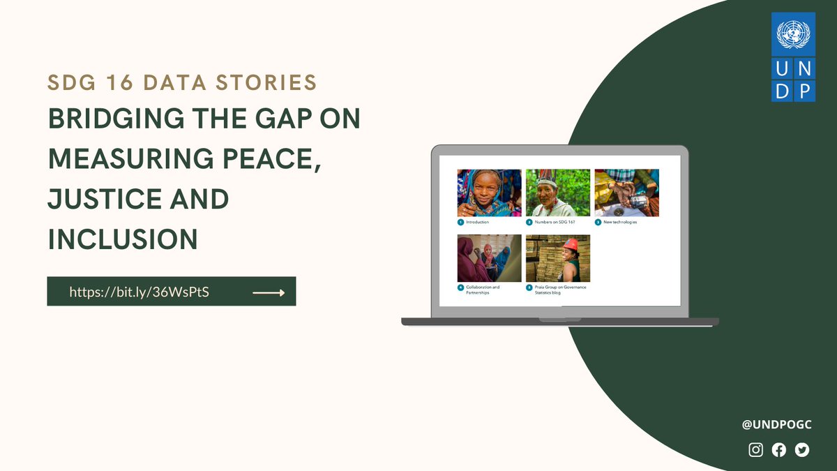 🚨There has never been a more opportune time to push the frontiers of #GovernanceStatistics.  

Check out our #StoryMap with a diverse group of initiatives to reduce the #DataGap on #SDG16👉 bit.ly/36WsPtS 

#HLPF22