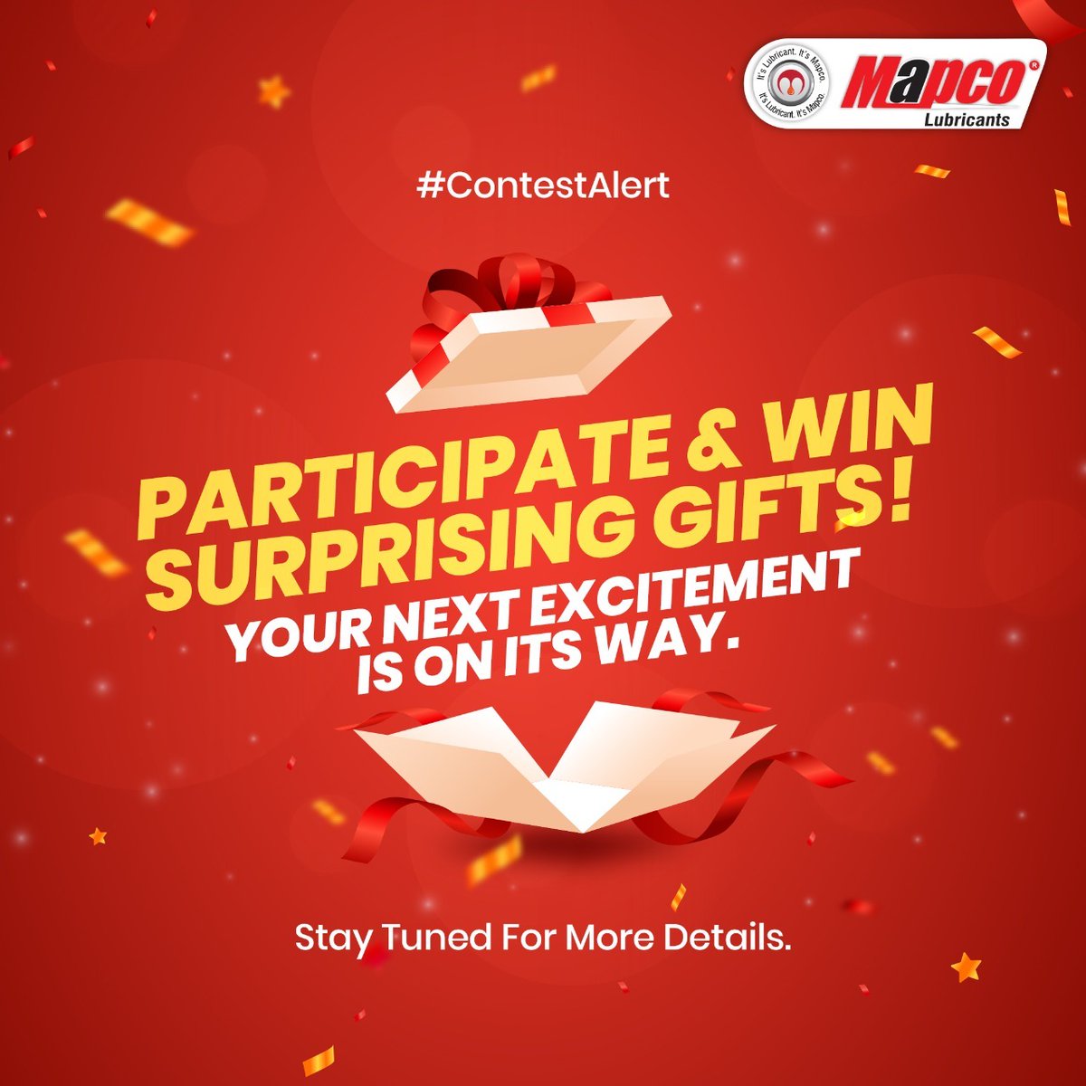 MapcoCorporati2's tweet photo. Here’s your chance to take some time out from your busy routine and have some fun time for yourself.

Keep following this space to know how to participate.

#BharoseKaSathi #Contestalert #Contest #Giveaway #Giveawaycontest #Contestgiveaway #Giveawayalert #Win #Gearoil https://t.co/AGWh50IfJn